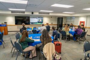Doctor of Nursing Program students listened as Maryann Kaiwi Salvador, FNP-BC ’23 talked about her capstone DNP project.