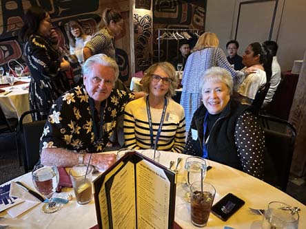 Alumni and guests, including, from left, John "Jack" Culmer '73, Sue Bumgartner and BJ Whitman, '74 '79 MBA, shared stories and memories during the Seattle Reunion.