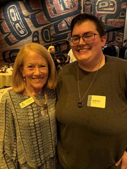 Sabrina Sullivan '19 was thrilled that Chaminade President Lynn Babington, Ph.D, was able to attend the Seattle Reunion on Sept. 26.