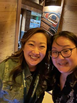 Nicole "Nikki" Carrido '19 MBA posed with Chaminade Vice President of Advancement Jilll Higashi.