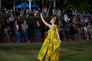 Nikki Katahara-Tom '25 won the crowd over with her graceful hula dance.