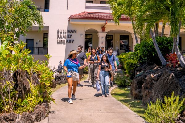 Students on a campus tour