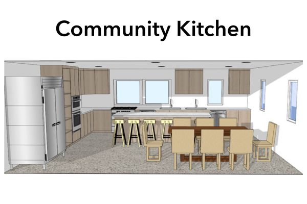 Living Learning Community community kitchen rendering