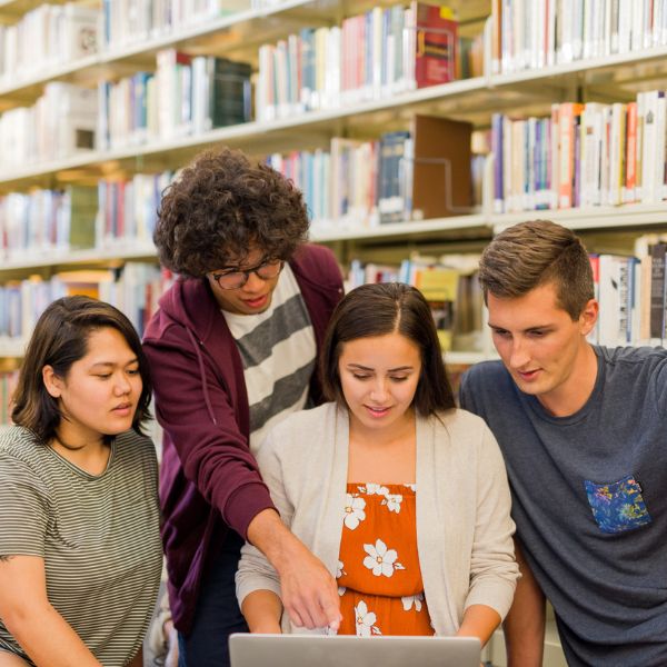 female student studying