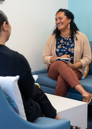 female student studying