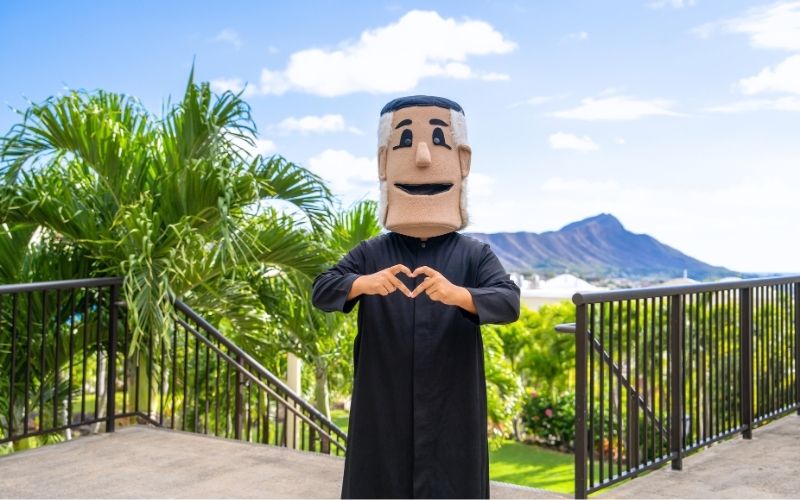 Fr. Chami in front of Diamond Head