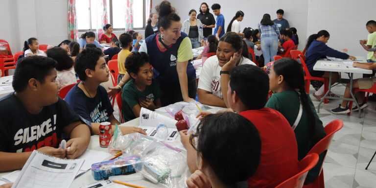 Biology Associate Professor Dr. Jolene Cogbill encourages students in American Samoa to pursue their interest in Science, Technology, Engineering and Mathematics.